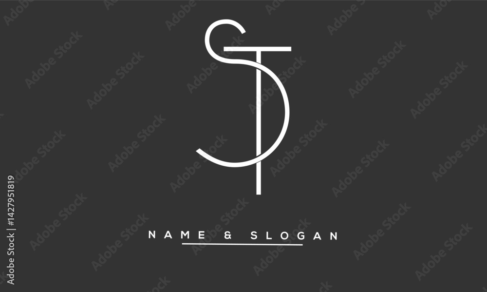 ST, TS Abstract Letters Logo Monogram