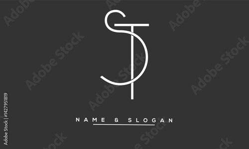 Obraz na płótnie ST, TS Abstract Letters Logo Monogram w salonie