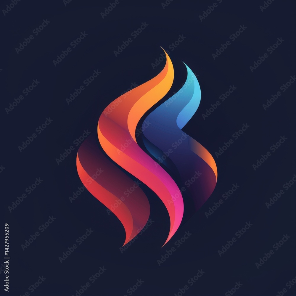 Abstract Flame Logo Design