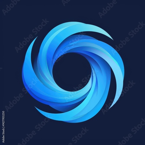 Obraz na płótnie Blue Swirl Logo w salonie