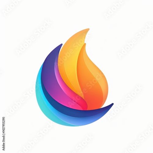 Obraz na płótnie Colorful Flame Logo w salonie