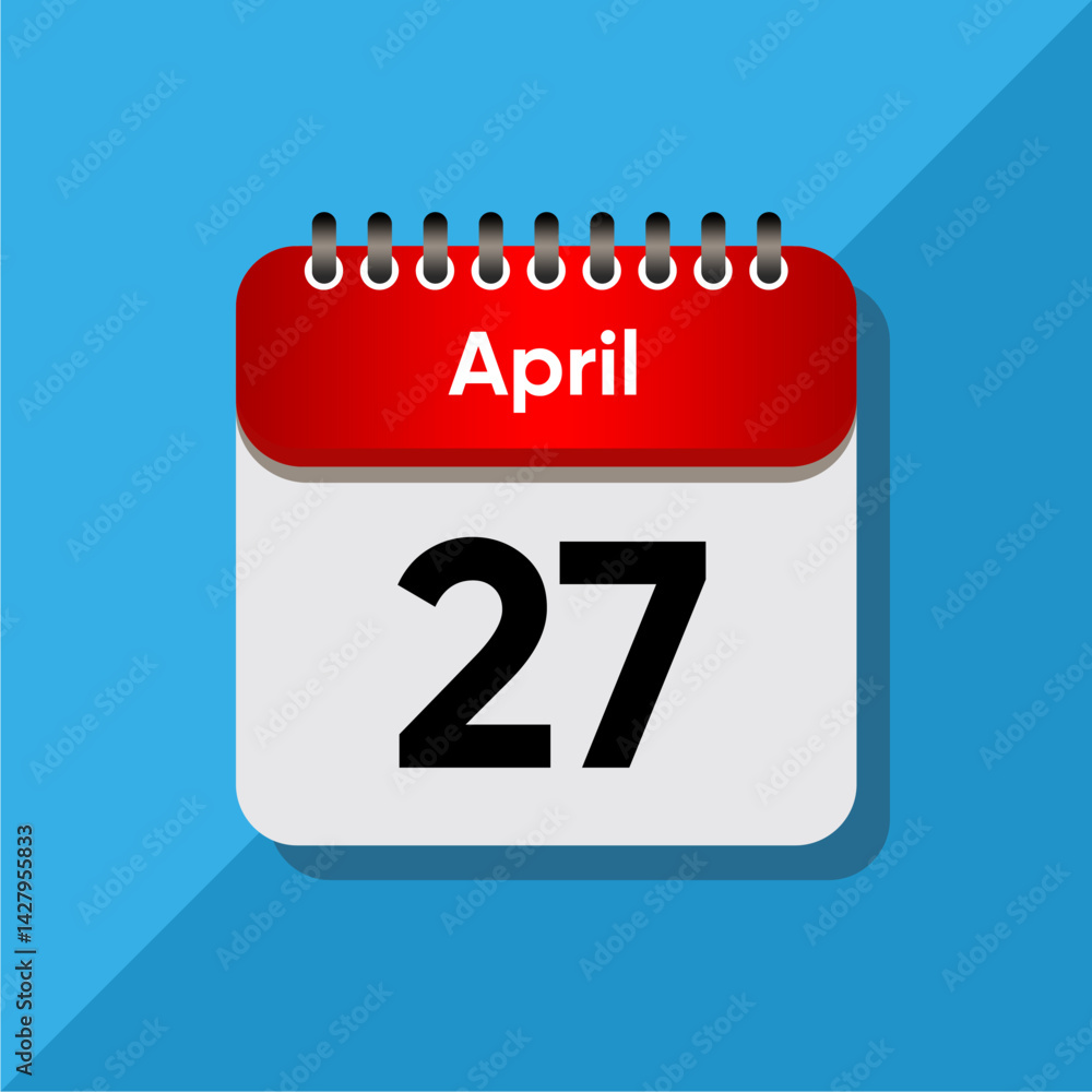 Modern Flat Style April Date – Red and Black Calendar Concept Modern Flat Style April Date – Red and Black Calendar Concept