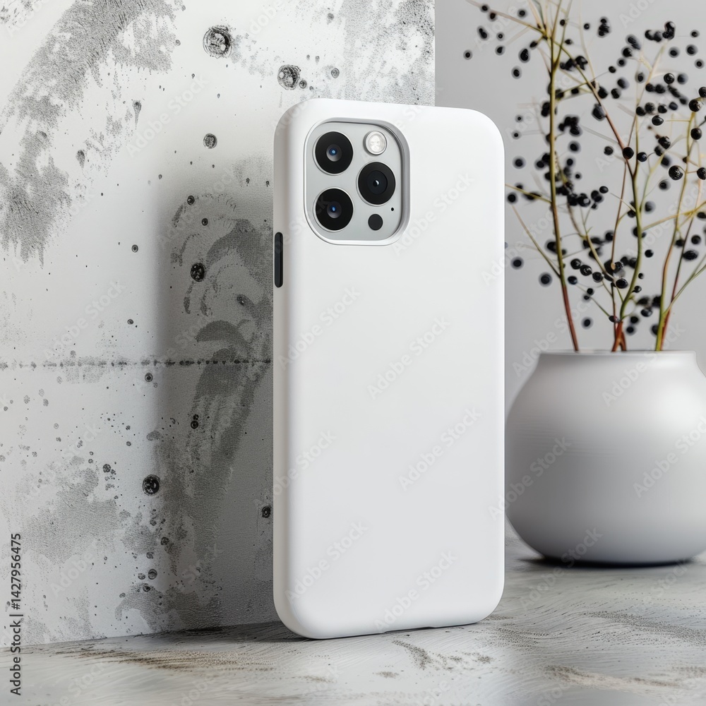 White Phone Case with Camera Lenses