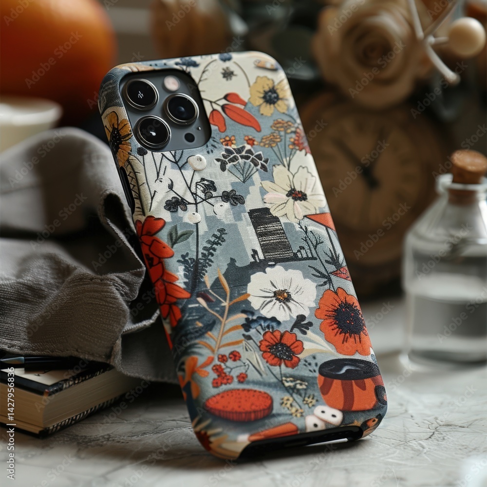 Floral Phone Case on a Table