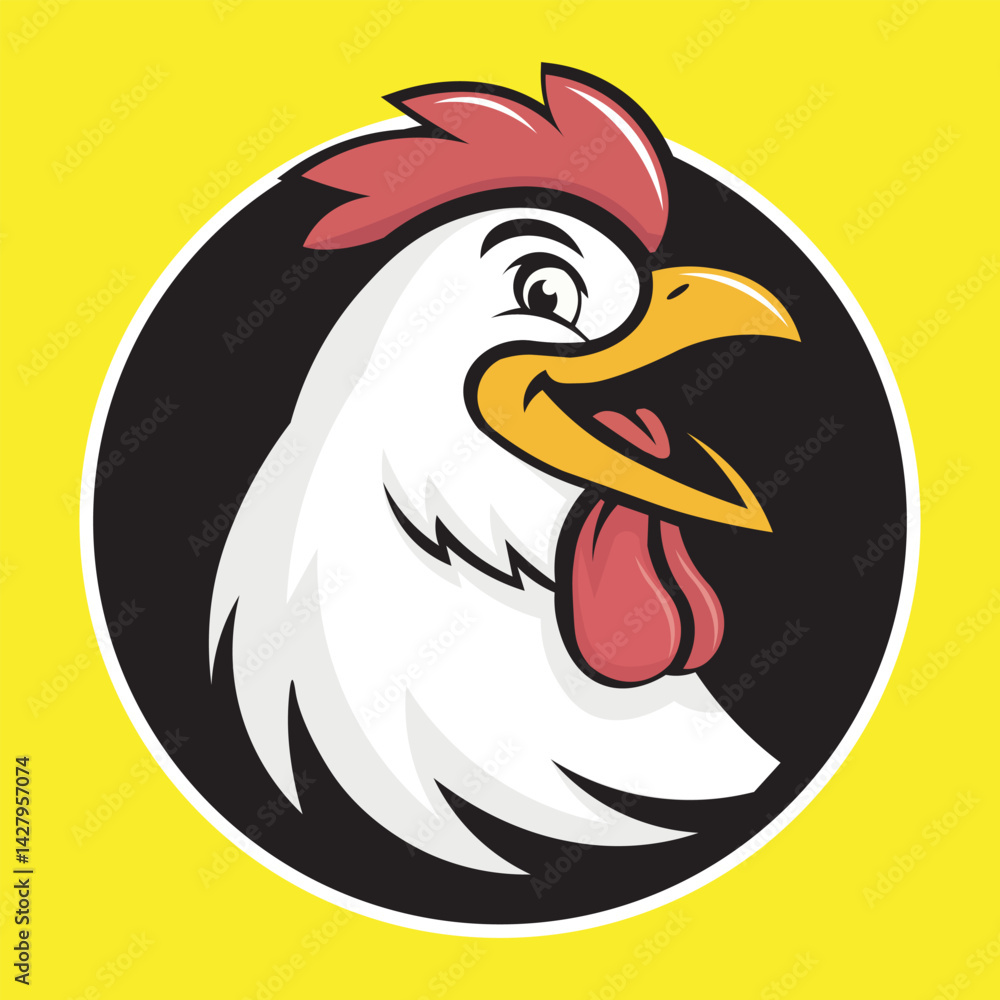 Obraz premium chicken logo icon, vector illustration bird hen rooster template 