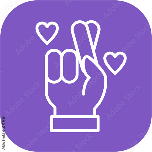 Anniversary Crossed Fingers Icon