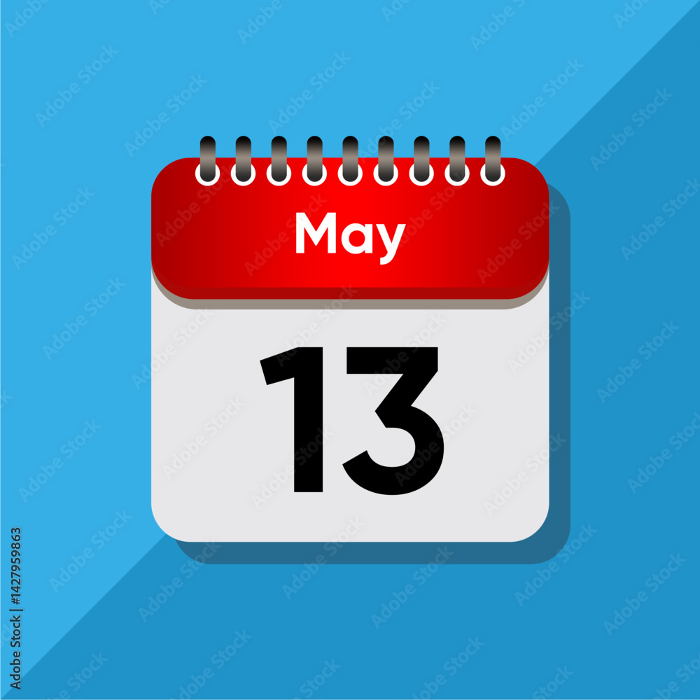 Daily May Date Icon – Calendar UI Element in Flat Design Daily May Date Icon – Calendar UI Element in Flat Design
