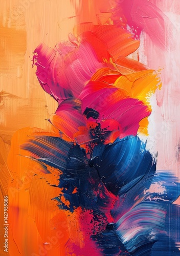Abstract Artwork Featuring a Vibrant Color Brushstroke