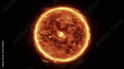 Burning Sun Animation with Space Background.Generated AI
