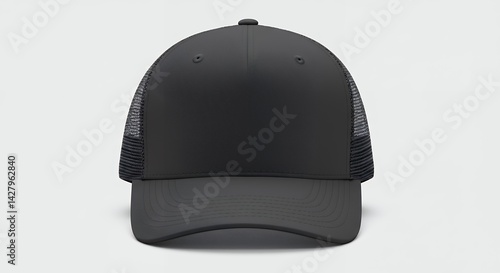 Blank black trucker hat for customization