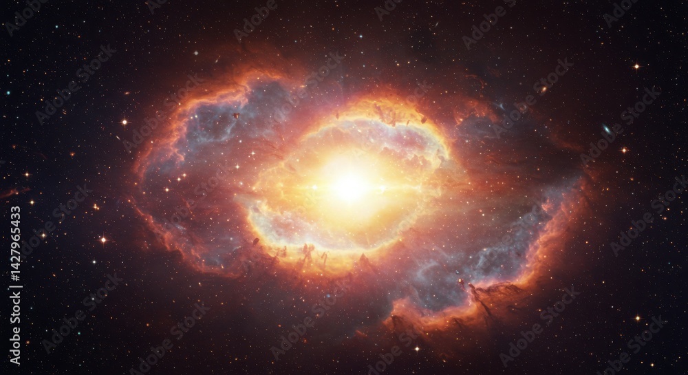 Naklejka premium Cosmic explosion in deep space with vibrant colors