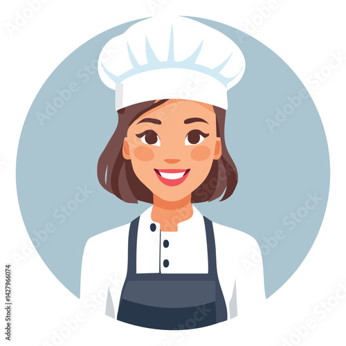 Smiling and happy Female pastry chef