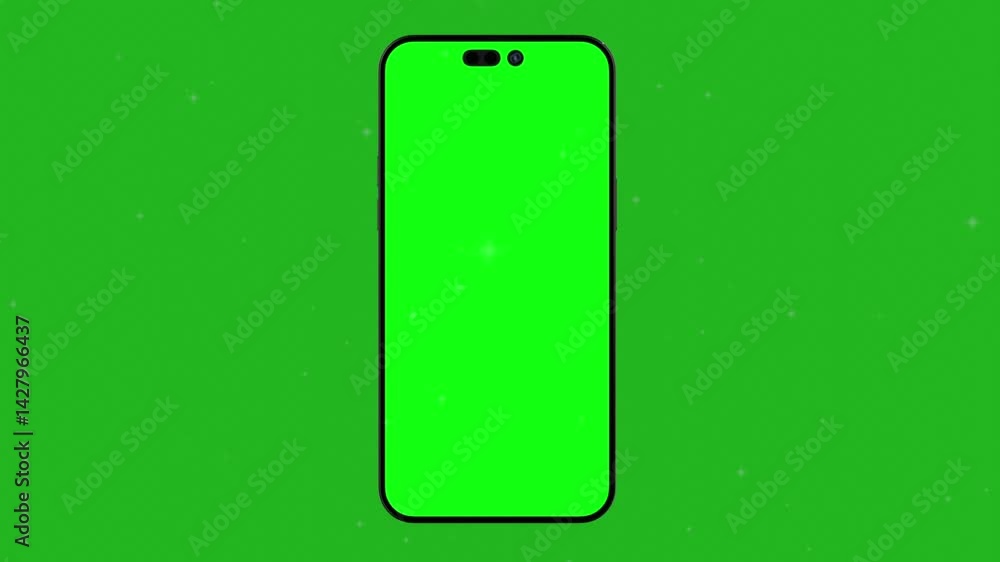 Smartphone with green screen isolated on white Smartphone with green screen isolated animation  on white background. 4K animation with mobile phone mockup and motion zoom effect