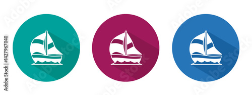 Icon for ship vector illustration in flat.