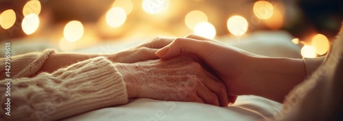 Holding hands in a warm, intimate moment celebrating connection and love during the holiday season