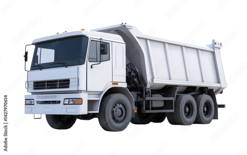 Modern white garbage truck isolated on white or transparent background Modern white garbage truck isolated on white or transparent background