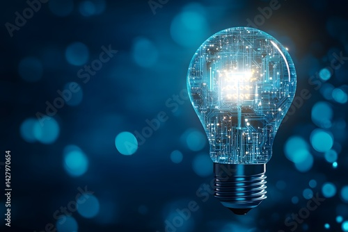 Digital Lightbulb Innovation Concept