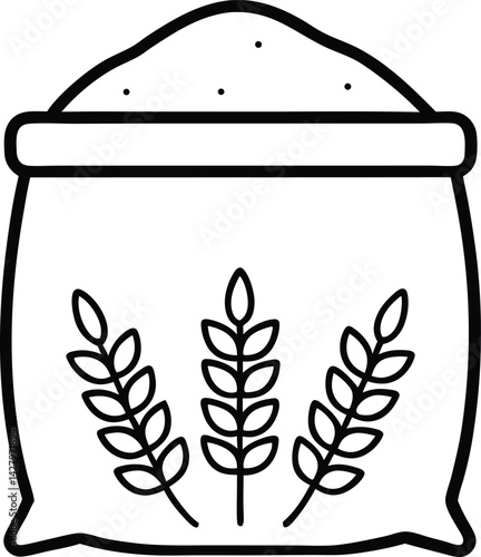 Whole Grains Line Icon, Outline Vector Symbol Illustration. 