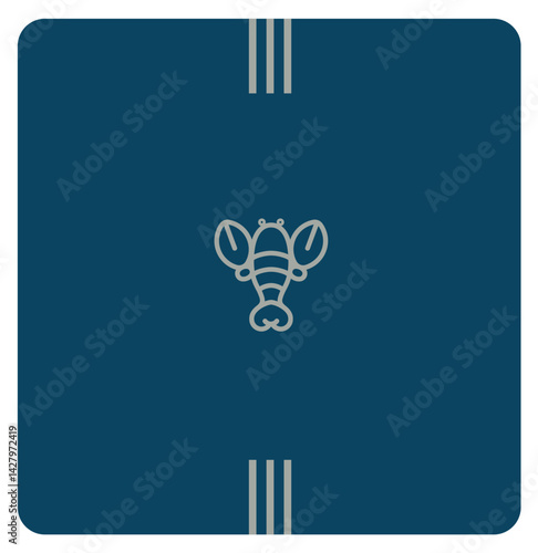 Image de marque pour un restaurant de fruits de mer, poissons, crustacés, viviers, criée,  poissonnerie, marché, grossiste, branding, logo, icônes, emblème homard, symbole, Bretagne