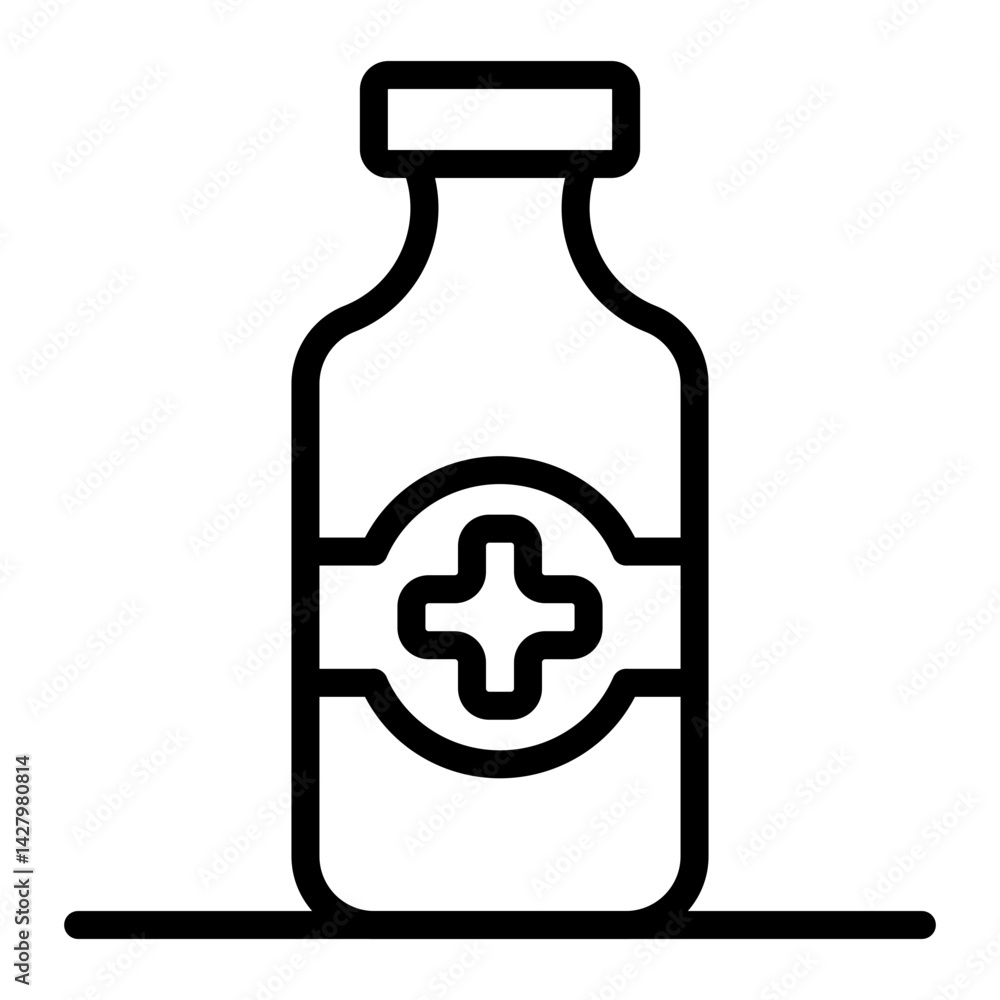 Obraz premium Syrup Bottle Vector Line Icon Design