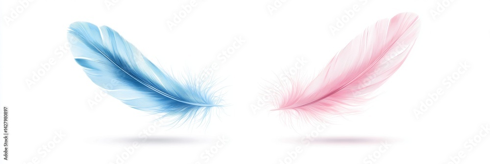 Delicate, Pastel-Colored Feathers Delicate, Pastel-Colored Feathers