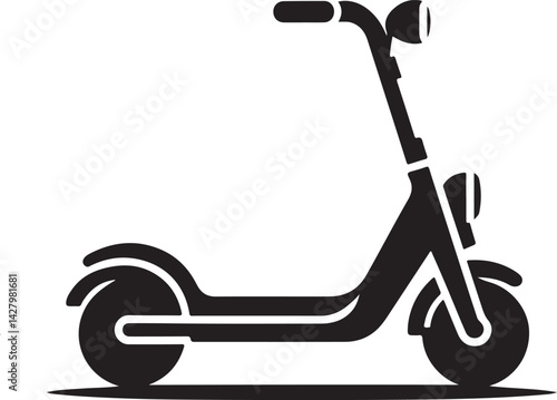 Electric scooter silhouette vector illustration on a white background