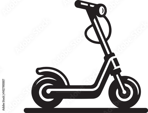 Electric scooter silhouette vector illustration on a white background