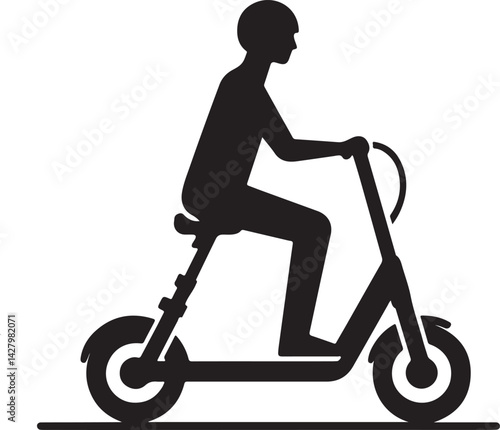Electric scooter silhouette vector illustration on a white background