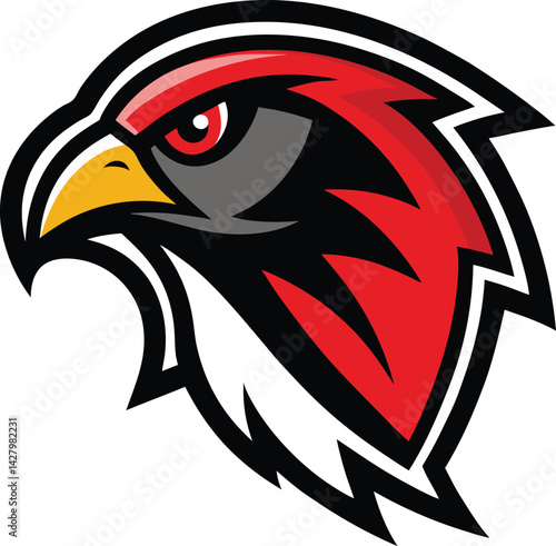 A cool falcon head mascot logo