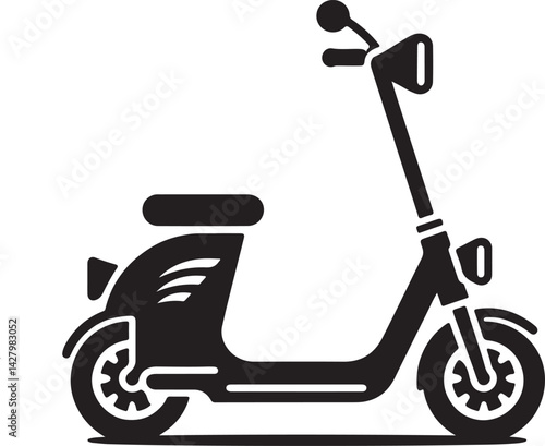 Electric scooter silhouette vector illustration on a white background