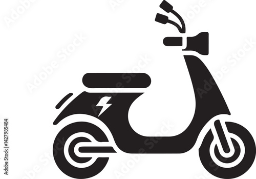 Electric scooter silhouette vector illustration on a white background