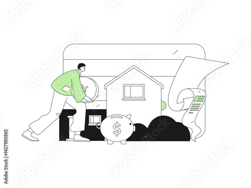 Home loan flat vector concept operation illustration
