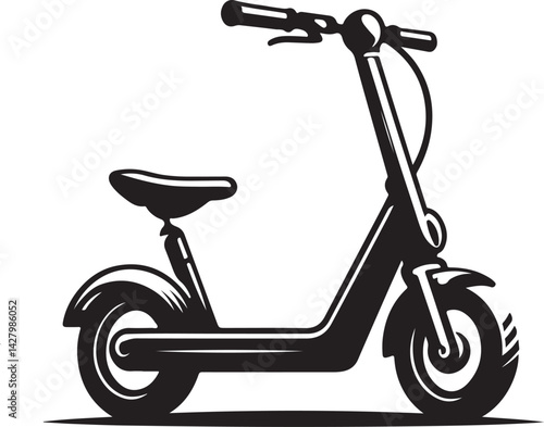 Electric scooter silhouette vector illustration on a white background