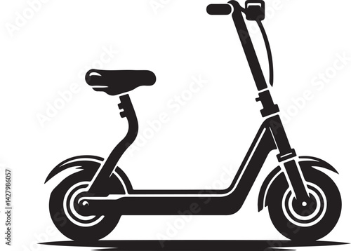 Electric scooter silhouette vector illustration on a white background