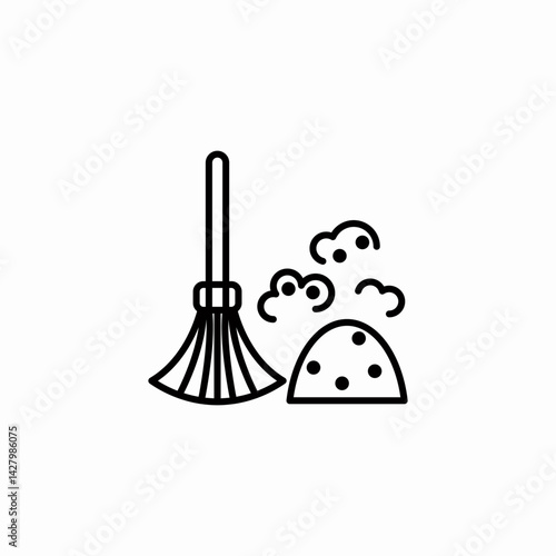 broom pile icon sign vector