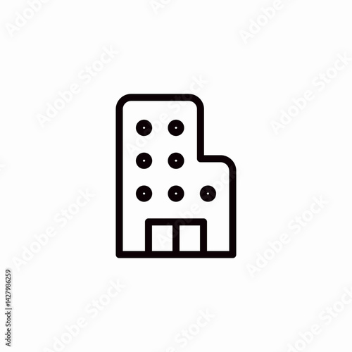 bulding windows icon sign vector