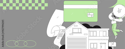 Home loan flat vector concept operation illustration
