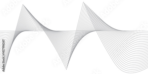  Abstract wave element for design.Digital frequency track equalizer.Stylized line art background. Vector illustration