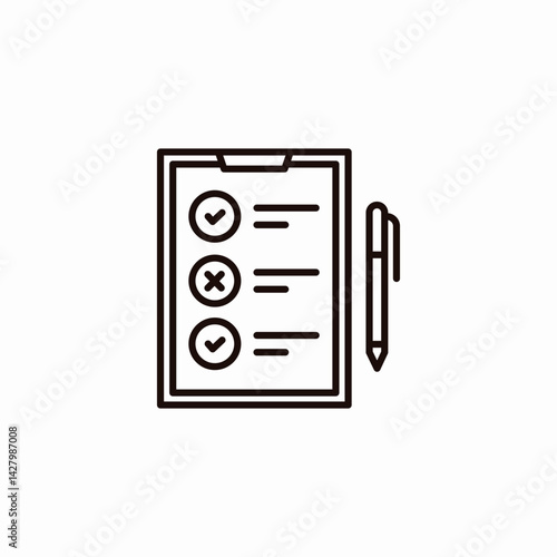 checklist pen icon sign vector