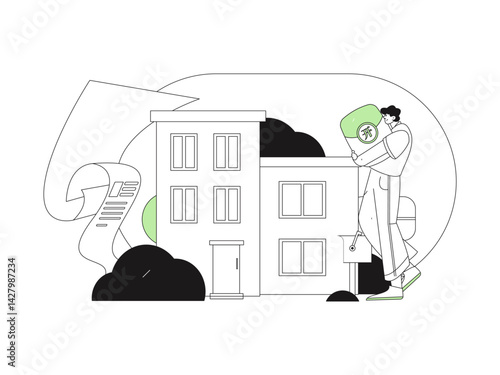 Home loan flat vector concept operation illustration
