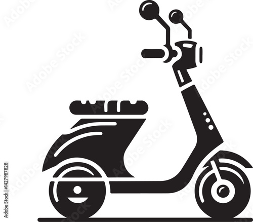 Electric scooter silhouette vector illustration on a white background