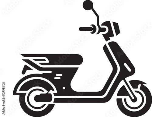 Electric scooter silhouette vector illustration on a white background