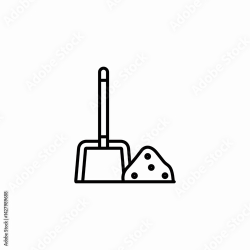 dustpan brush icon sign vector