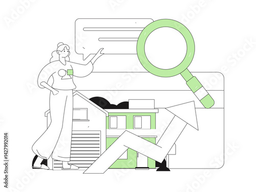 Home loan flat vector concept operation illustration
