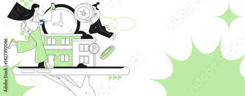 Home loan flat vector concept operation illustration
