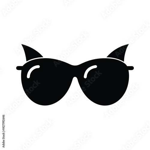 sunglass tribal style black silhouette vector on white for web and graphic design