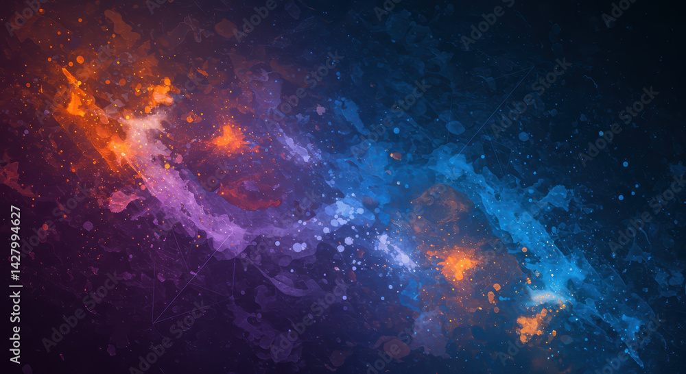 Naklejka premium An artistic composition featuring a blend of colors and fluid, abstract patterns in a dynamic display.