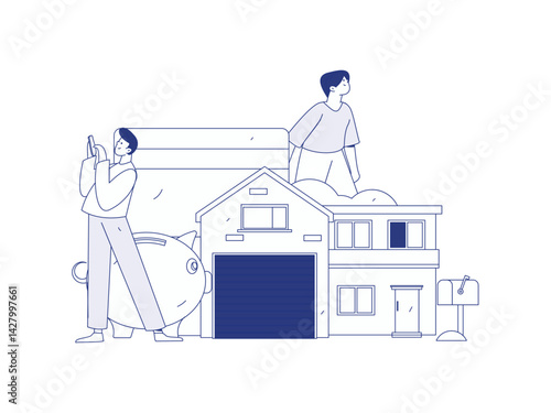 Home loan flat vector concept operation illustration
