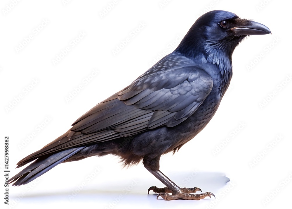 Obraz premium Carrion crow isolated on white background