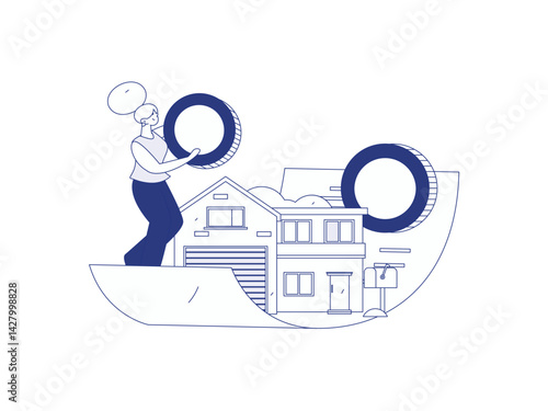 Home loan flat vector concept operation illustration
